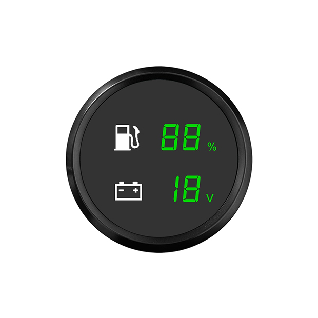 Dual Digital Gauge Fuel Level Voltmeter